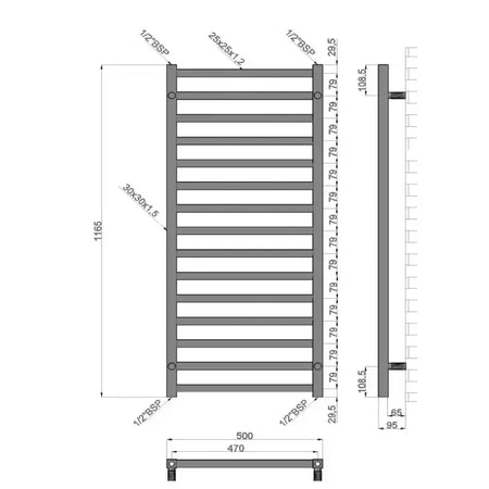 Termoarredo Scaldasalviette Cromato Design Moderno - Karnak