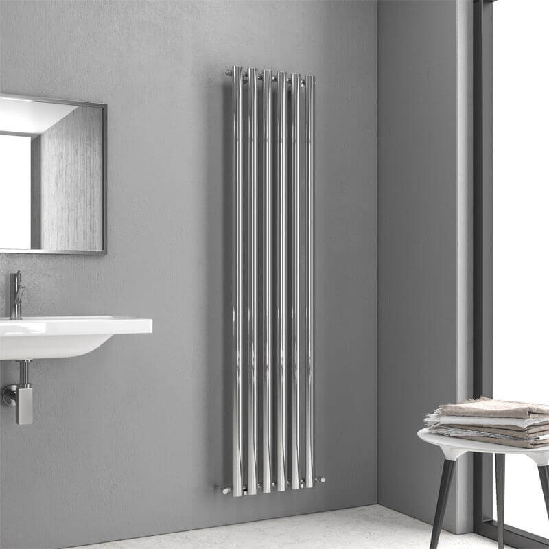 Termoarredo Radiatore Cromato Tubi Verticali Design - 180x42