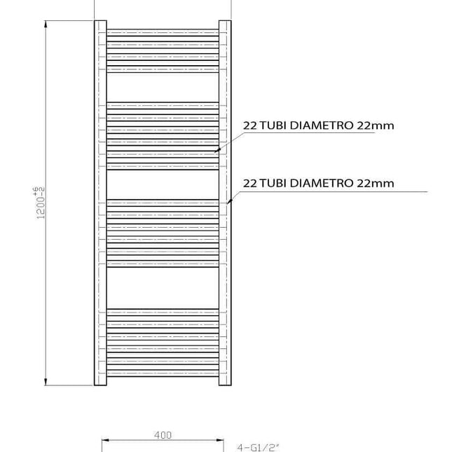 Termoarredo Scaldasalviette Bagno cm 150x45