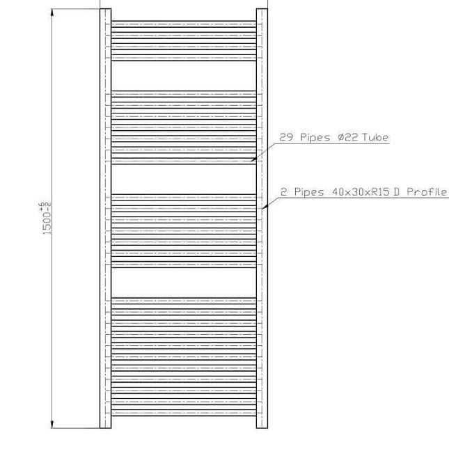Termoarredo Scaldasalviette Bagno cm 150x60