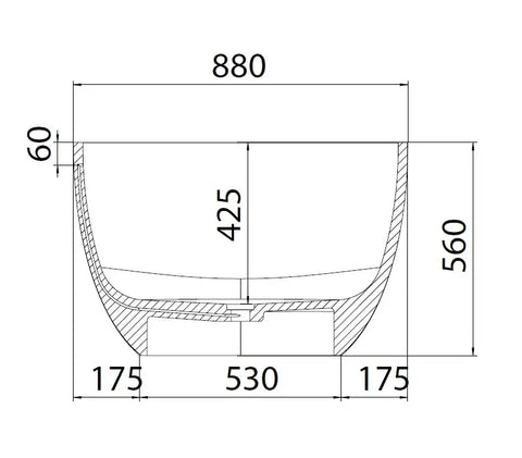 Vasca freestanding vista frontale