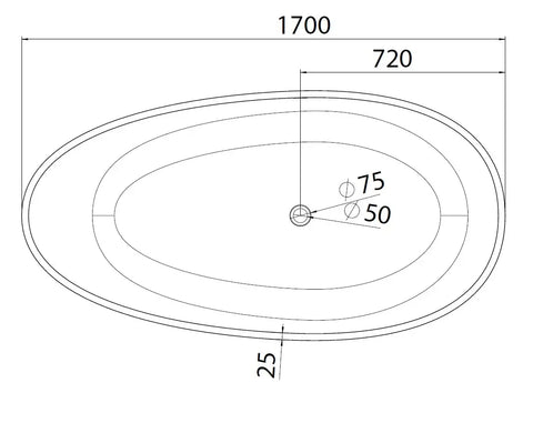 Vasca freestanding vista pianta