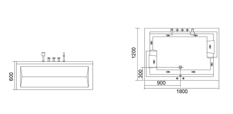 Vasca Idromassaggio XL Due Posti 180x120