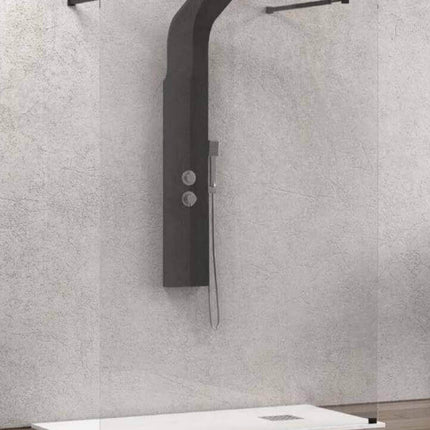 Walk in Doppio Ingresso H200cm Trasparente 8mm Anticalcare Profili Neri