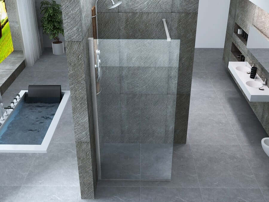 Parete Doccia Walk-In Trasparente 8mm H200cm - Shopbagno.it