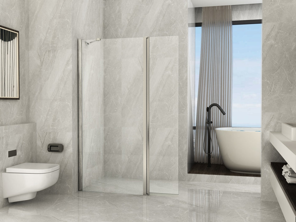 Parete Walk In Con Deflettore Pivot 8mm H195 - Shopbagno.it