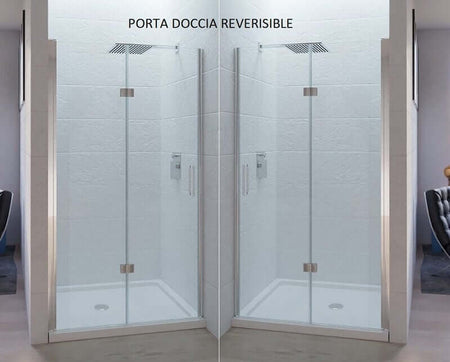 Porta Doccia H195cm Anta a Libro Frameless Trasparente Anticalcare 6mm - Shopbagno.it