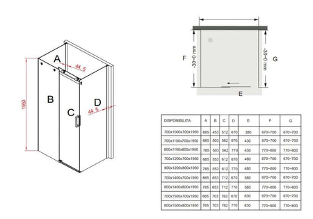 Box Doccia 3 Lati In Cristallo Trasparente 8mm Con Porta Scorrevole E Trattamento Anticalcare - E2.3 - Shopbagno.it