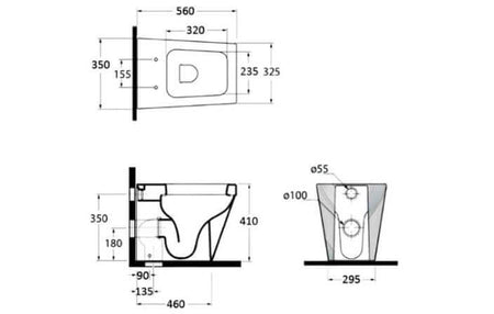 Coppia Sanitari Design Rettangolare Sospesi / A Terra Filo Muro - Shopbagno.it