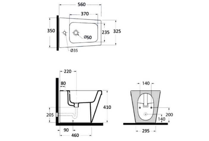 Coppia Sanitari Design Rettangolare Sospesi / A Terra Filo Muro - Shopbagno.it