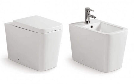 Coppia Sanitari Design Rettangolare Sospesi / A Terra Filo Muro - Shopbagno.it