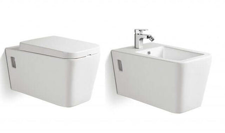 Coppia Sanitari Design Rettangolare Sospesi / A Terra Filo Muro - Shopbagno.it