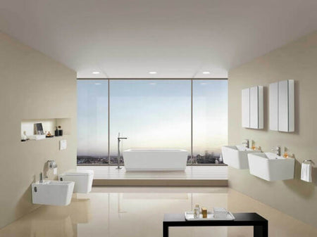 Coppia Sanitari Design Rettangolare Sospesi / A Terra Filo Muro - Shopbagno.it